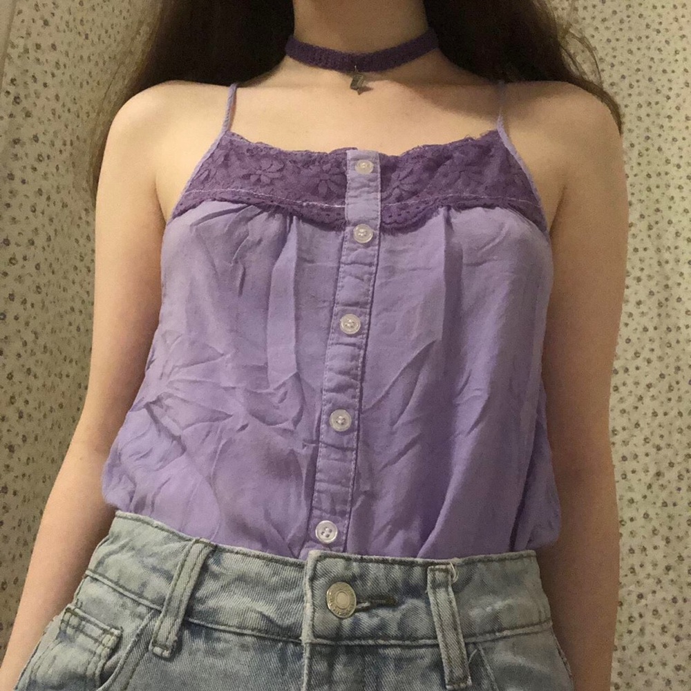Purple lace cami